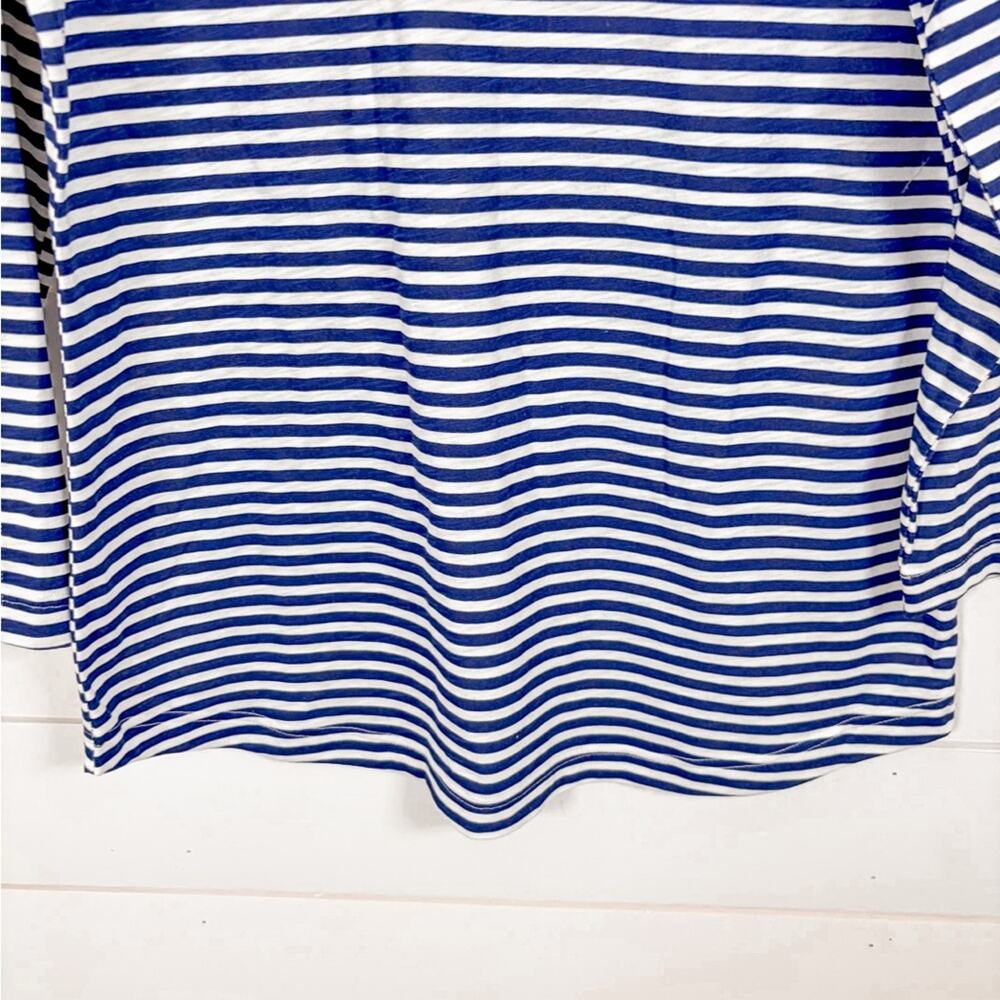 NEW Croft & Barrow 3/4 Button Accent Sleeve Navy Striped Top, Size Small - Picture 5 of 10